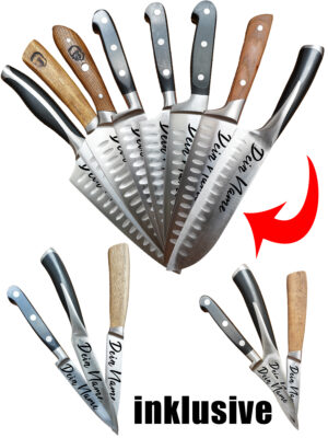 Messerset mit Gravur