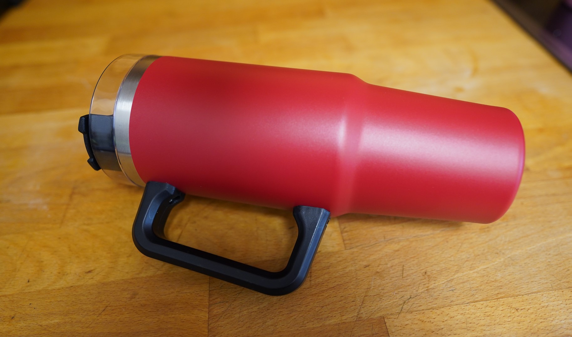 Thermobecher mit Griff und Strohhalm ohne Laserung Rot (AUSVERKAUFT!) – Bild 2